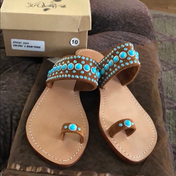 Mystique Boutique Shoes - Mystique size 10 Turquoise sandals